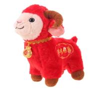 ibasenice Statua dell'Anno cinese della Capra, mascotte di peluche a | Peluche a forma di pecora per Capodanno, 2027, portafortuna e souvenir per le decorazioni del Festival di Primavera.