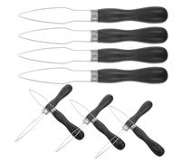 ibasenice Strumento per Bottoni da Abito da Sposa 10 Pezzi, Ausilio la Chiusura dei Bottoni per Anziani, Attrezzatura Adattiva una Mano Impugnatura Ergonomica in Acciaio Inox