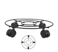 ibasenice Supporto per Fiori da Esterno fioriere al di Fuori Stand da pianta Porta Piante in Piedi Base per fioriera con Ruote fioriera all'aperto portavasi con rotelle Ferro da Stiro Nero