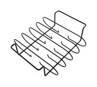 ibasenice Supporto Portatile per Grigliare Costine e Bistecche Rack BBQ Stabile e Leggero per Campeggio Feste in Giardino e Picnic all Aperto