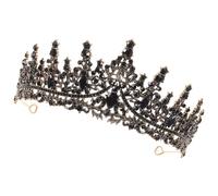 ibasenice Tiara da Sposa Vintage Nera con Corona da Donna Spilla Copricapo Elegante per Matrimoni e Occasioni Speciali