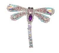 ibasenice Toppa Con Pietre Decorative Da Stirare a Libellula Per Scarpe e Cappelli, Decorazione Fai Da Te Per Abbigliamento, Patch Termoadesiva 8,3x9,8 Cm Per Lavori Artistici e Accessori Moda