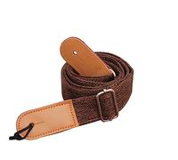 ibasenice Tracolla per Ukulele in Cotone e Vera Pelle Color Caffè, Stile Country, Design Confortevole e Fissaggio Sicuro per Uso Quotidiano