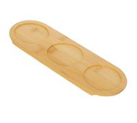 ibasenice Vassoio Porta Bicchieri in Bambù a 3 Fori Design Antiscivolo, Set Porta Birra e Vino per Bar, Feste e Ristoranti, Tagliere da Portata Resistente e Stabile
