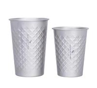 iBasingo Bicchiere in titanio da 300 ml e 450 ml, più leggero per campeggio, attività all'aperto, feste, in metallo, adatto alla lavastoviglie, insapore, texture martellata (cristallizzazione Ti30478D