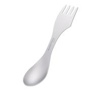 iBasingo Camping Spork 3 in 1 Titanio Cucchiaio Forchetta Coltello Ultraleggero Viaggio all'aperto Multifunzione Portatile Posate Picnic Zaino in Spalla Utensile con Custodia 18,5 cm
