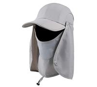 iBasingo Cappello da Sole Maschera Viso Rimovibile UPF 50+ Protezione UV Estiva Cappuccio da Giungla Ad Asciugatura Rapida con Patta Copricuscino per Uomo Donna Outdoor Campeggio Trekking Pesca BVH19