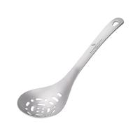iBasingo Cucchiaio a fessura in titanio ultraleggero da cucina per cucinare, pasta, insalata e pentola calda, colandra in metallo resistente per esterni, campeggio, casa, utilizzato Ti1038A