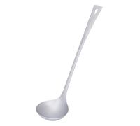 iBasingo Cucchiaio da portata in titanio con manico lungo Cucchiaio da minestra in metallo Pentola calda Stoviglie leggere e durevoli utensili da cucina per cucinare salse di sugo Ti1062T