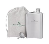 iBasingo Fiaschetta in titanio da 200 ml con imbuto, ultraleggera, portatile, a prova di perdite, piccola bottiglia per vino, campeggio, viaggi, bottiglia sottile per whisky, vodka, alcol, liquore,