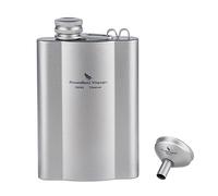 iBasingo Fiaschetta in titanio, ultraleggera, piccola, portatile, da viaggio, per whisky, vodka, vino, con imbuto (Ti3071D)