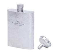 iBasingo Ti3262D Ti3262D - Fiaschetta da viaggio ultraleggera in titanio da 100 ml, per whisky, vodka, liquori, all'aperto, da viaggio, mini contenitore in metallo, per uomini e donne, colore: argento