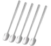 iBasingo Titan Ti1134T) - Set di 5 cucchiaini da caffè in titanio, ultra leggeri, per caffè, tè, cacao, lavabili in lavastoviglie (13 cm, argento