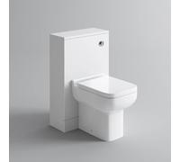 iBathUK Avon WC WC con cassetta a scomparsa, struttura durevole resistente all'umidità, design quadrato moderno con finitura bianca lucida, 500 mm