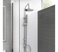 iBathUK | Moderno cromo Saliscendi Miscelatore Rotondo Kit Soffione Doccia per Rubinetto Vasca SP5105