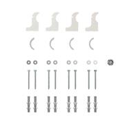 iBathUK Set di staffe per radiatore, compatibili con i modelli Princia, include valvola di sfiato, finitura in acciaio a specchio, kit di montaggio a parete per radiatori di design in finitura bianca