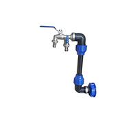 IBC - Adattatore con rubinetto a collo di cigno per botte di pioggia o serbatoio da 1000 l, diverse versioni (plastica/ottone, 1/2" duale) per attacco filettato S60x6