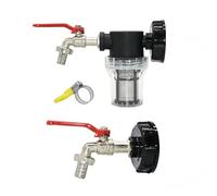 IBC - Adattatore per rubinetto da serbatoio con filettatura S60 a 15-16 mm, connettore per tubo da giardino, valvola a sfera, 1000 litri, raccordo per canna di pioggia (A20)