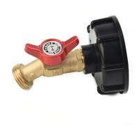 IBC - Adattatore per serbatoio con filettatura grossa da 5 cm, kit valvola per rubinetto in ottone per contenitore d'acqua da 275-330 galloni, S60 x 6, adatto per IBC britannico ed europeo, a prova di