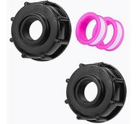 IBC cisterna acqua 1000 Litri,Plastica Tappo Filettatura Interna 3/4 Raccordo Serbatoio Acqua 1000 Litri,Accessori Attrezzi Tubo Da Giardino Contenitore - 2 Pezzi Nero