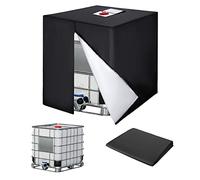 IBC Copertura per Serbatoio Acqua 1000 litri, 420D Copertura Cisterna Acqua Piovana, Anti-UV Piovana Container Cover Con Cerniera, 120 x 100 x 116 cm (Nero)