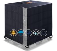 IBC Copertura per Serbatoio Acqua 1000 litri, 420D Oxford Copertura Cisterna Acqua Piovana Telo Protettivo con cerniera impermeabile e finestra trasparente (120 x 100 x 116 cm )