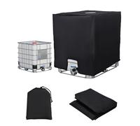 IBC Copertura per Serbatoio dell'acqua da 1000 litri, Telo Protettivo Adatto per Serbatoio, Copertura Protettiva per Serbatoio IBC, acqua Anti-UV Piovana Container Cover, 120 x 100 x 116 cm Nero