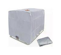 IBC cover 1000L, silver, 120x100x116cm, 210D polyester with hole cutout, year-round algae protection