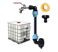 IBC - Rubinetto a collo di cigno da 3/4" con tubo di prolunga da 35 cm, adattatore IBC per serbatoio dell'acqua piovana da 1000 l, accessorio per serbatoio IBC per annaffiatoio, barile per pioggia