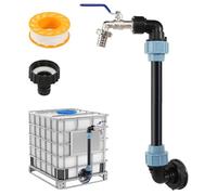 IBC Serbatoio a Collo Di Cigno, 3/4" IBC Serbatoio Rubinetto Di Scarico 1000 L, Accessorio Serbatoio IBC 3/4 Pollici Con Tappo Adattatore per Serbatoio Dell'acqua Piovana