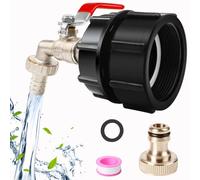 IBC Serbatoio Accessori IBC Container Accessori Rubinetto in ottone IBC Serbatoio Adattatore Ibc Valve For 2 pollici (60 mm) Filo Fine Serbatoio acqua 1000L Adattatore Tubo da Giardino Serbatoio Acqua