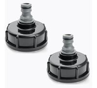 IBC Serbatoio Acqua 1000 Litri,Plastica Tappo Filettatura Interna 3/4 Raccordo Cisterna Acqua 1000 Litri,Accessori Attrezzi Tubo Da Giardino Contenitore - 2 Pezzi Nero