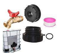 IBC Tote Adapter - Brass 0.5-0.75in | S60x6 Hose Faucet Valve | Tank Draina
