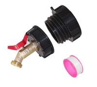 IBC Tote Adapter - Brass 0.5-0.75in | S60x6 Hose Faucet Valve | Tank Draina