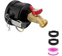 IBC Tote Fittings Adapter, IBC Tote Adapter con 2" Cam Lock e rubinetto in ottone, per IBC Tote Container e tubo da giardino