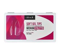 IBD Soft Gel Tips Medium Stiletto - 504 pezzi, 12 misure - Made in USA - Punte per unghie trasparenti - Punte in gel morbido per allungare le unghie - Forma media a spillo