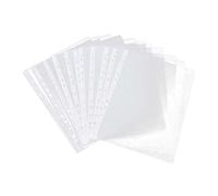 Ibely Clear Sheet Protectors 100pcsA4 11 Hole Office PVC Free Page Protector Binder Sleeves Clear Design Paper Cover Loose Leaf Protector Paper File Protect Bag (Thicker 7C)