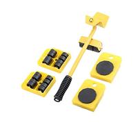 Ibely Furniture Moving Roller Set,5 Pieces Easy Furniture Lifter Mover Tool Move Up to 150 Kg/330 Lbs for SofasCouchesRefrigerators(Yellow)