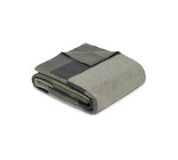 Ibena Madeira - Coperta 150 x 200 cm, in misto cotone, morbida, calda e lavabile, colore: verde e grigio