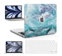 IBENZER Compatibile con M2 2022 MacBook Air 13 pollici, modello A2681, custodia rigida e cover per tastiera e pellicola per schermo per nuovo M2 Mac Air 13.5" con Touch ID, Blue Marble, AT13-KK-BLMB+2