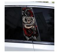 IBENZIGH 2 Adesivi per Montanti Auto con Teschio E Rosa Serpente Impermeabili Fai da Te Decalcomanie Decorative per Montanti Portiere Auto Decorazione Auto(Type Q)