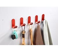 IberAr Ganci adesivi resistenti Ganci adesivi da parete-(quantità 5) Ganci per appendere senza trapano-Gancio per asciugamani-Portasciugamani da bagno senza trapano-Ganci per appendere (5, Rosso)