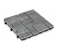Ibergarden Piastrelle ad Incastro Grigio Pietra plastica 30 x 2,8 x 30 cm (6 Pezzi)