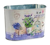 Ibergarden S3604552 Vaso in metallo grande, ovale, multicolore, 12,7 x 15 x 23,5 cm