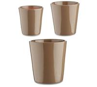 Ibergarden Set di vasi Ø 14 cm Ø 22 cm Ø 17 cm Conico 3 Pezzi Taupe