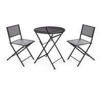E_0002_S3632713 Ibergarden Tavolo con 2 sedie Nero Clima E Brico