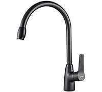 Ibergrif Arial, Rubinetto da Cucina, Miscelatore per Lavello con Bocca Girevole a 360° , Nero