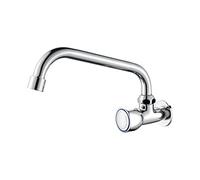 Ibergrif Ballet M18654 Rubinetto da Cucina a Muro, Miscelatore Lavello Vintage per Singolo Freddo, argento