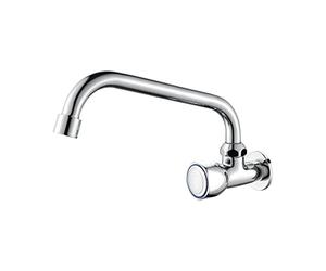 Ibergrif Ballet M18654 Rubinetto da Cucina a Muro, Miscelatore Lavello Vintage per Singolo Freddo, argento
