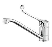 Ibergrif Bari, Rubinetto per Cucina, Miscelatore Bar con Maniglia Medica, Cromo